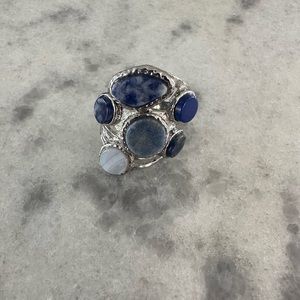 BCBGMAXAZRIA blue stone and silver ring.  Never worn